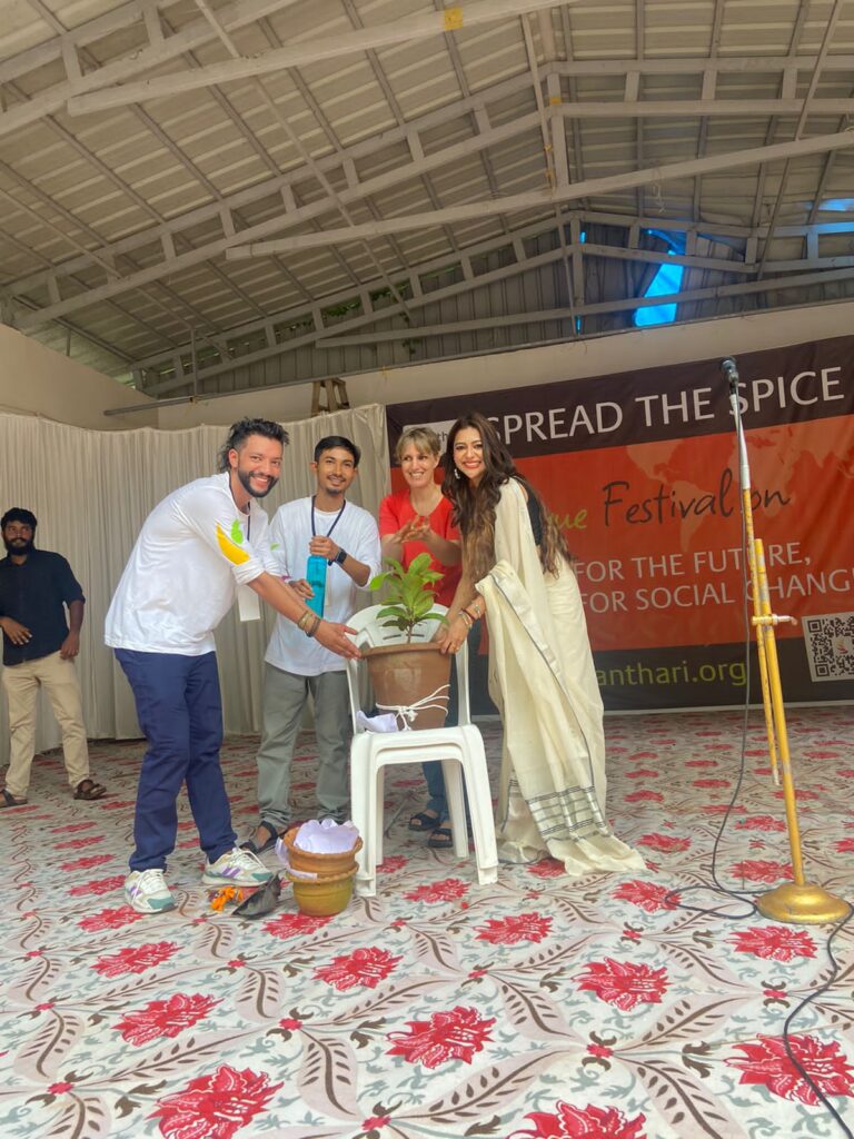 planting of tree during the spread the spice festival in kerela